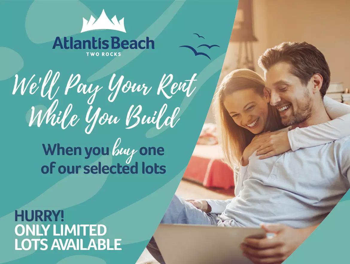 A stunning view of Atlantic Beach real estate with Atlantist Two Rocks in the background.