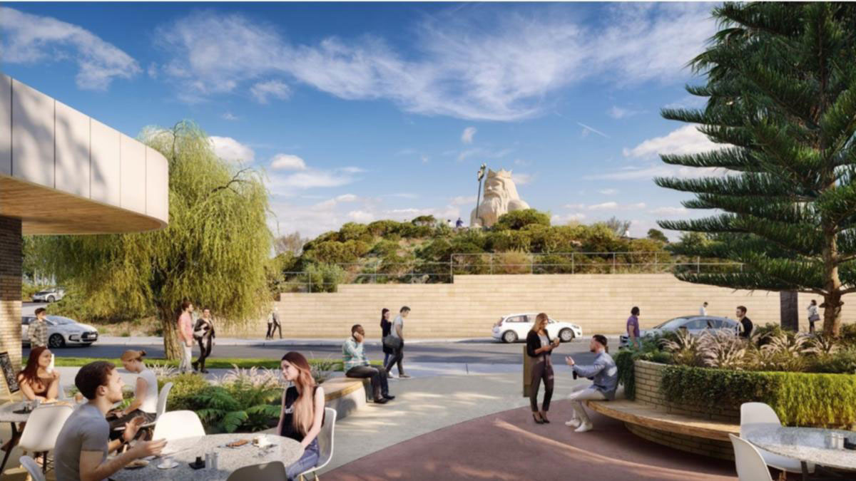 Artist's impression of new parkland at hilltop overlooking Two Rocks Marina.